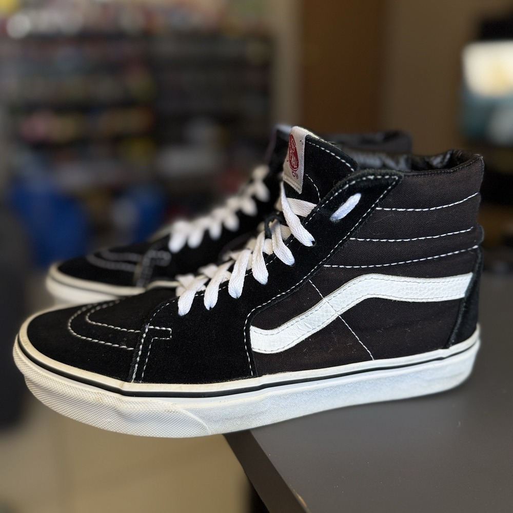 Vans Old Skool Suede High Tops - Black White - Mens 7.5 / Womens 9